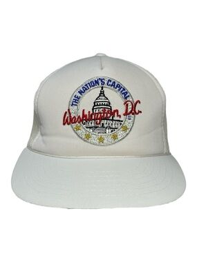 Vintage Washington DC Trucker Hat Snapback Capitol USA Mesh Cap